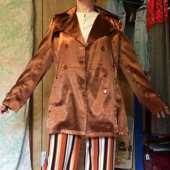 Vintage fit satin pea coat - Picture 2 of 5